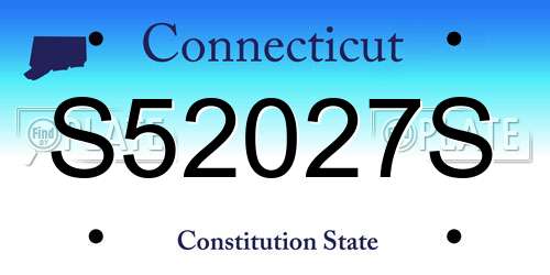 S52027S Connecticut License Plate