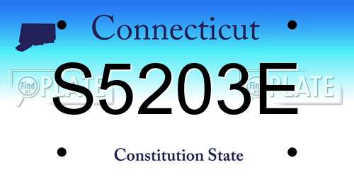 S5203E Connecticut License Plate