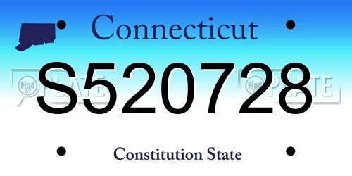 S520728 Connecticut License Plate