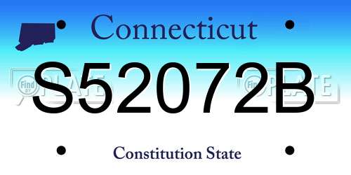 S52072B Connecticut License Plate