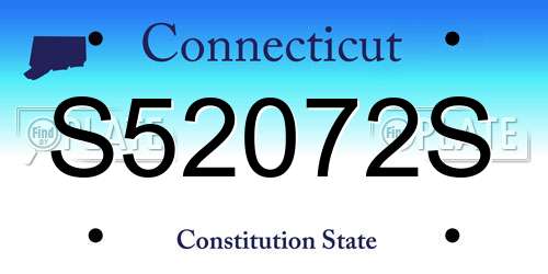 S52072S Connecticut License Plate