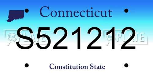 S521212 Connecticut License Plate