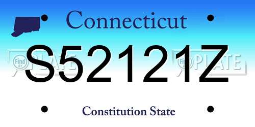 S52121Z Connecticut License Plate