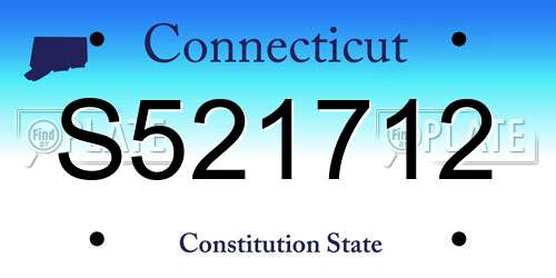 S521712 Connecticut License Plate