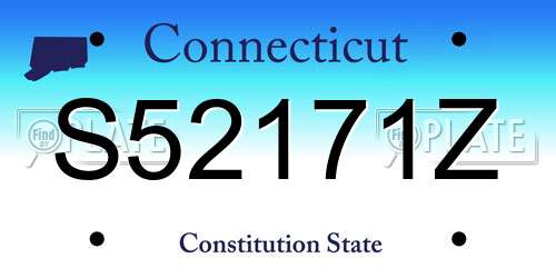 S52171Z Connecticut License Plate