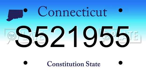 S521955 Connecticut License Plate