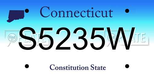 S5235W Connecticut License Plate