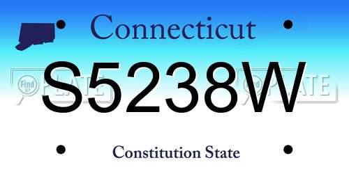 S5238W Connecticut License Plate