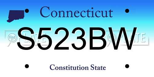 S523BW Connecticut License Plate