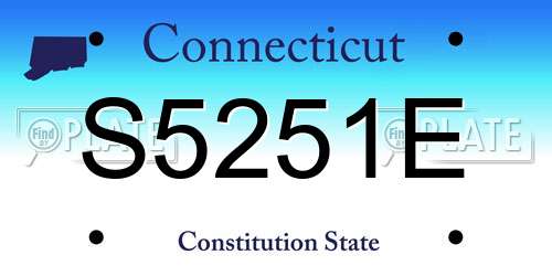 S5251E Connecticut License Plate