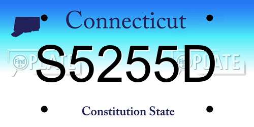 S5255D Connecticut License Plate