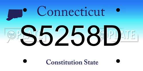 S5258D Connecticut License Plate