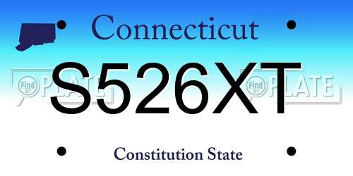 S526XT Connecticut License Plate