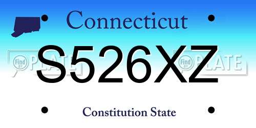 S526XZ Connecticut License Plate