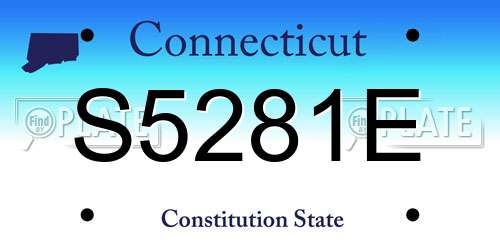 S5281E Connecticut License Plate