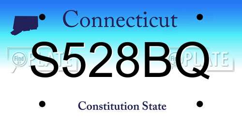 S528BQ Connecticut License Plate