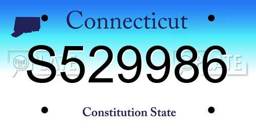 S529986 Connecticut License Plate
