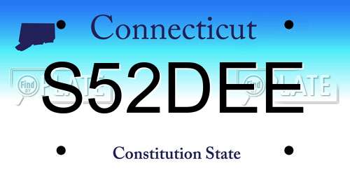 S52DEE Connecticut License Plate