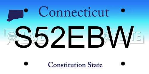 S52EBW Connecticut License Plate