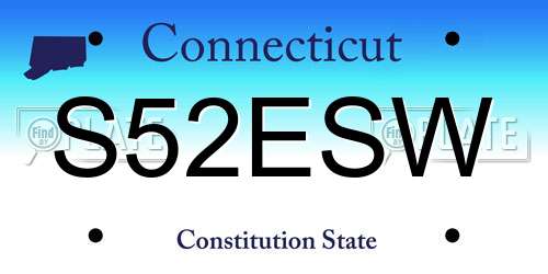 S52ESW Connecticut License Plate