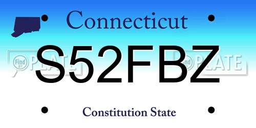 S52FBZ Connecticut License Plate