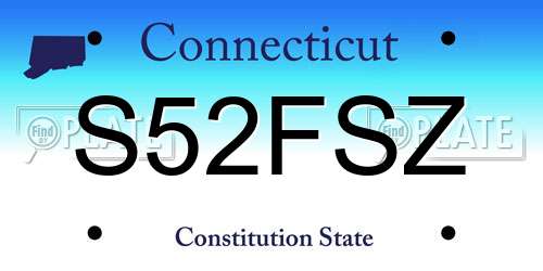 S52FSZ Connecticut License Plate
