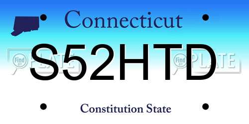 S52HTD Connecticut License Plate