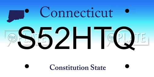 S52HTQ Connecticut License Plate