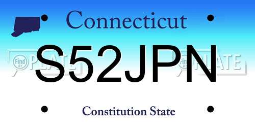 S52JPN Connecticut License Plate