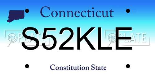 S52KLE Connecticut License Plate