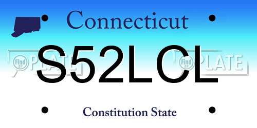 S52LCL Connecticut License Plate