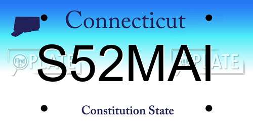 S52MAI Connecticut License Plate