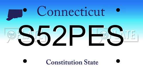 S52PES Connecticut License Plate
