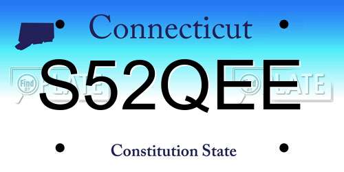 S52QEE Connecticut License Plate
