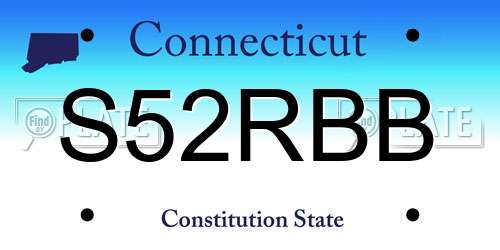 S52RBB Connecticut License Plate