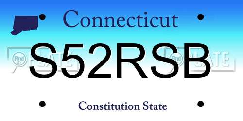 S52RSB Connecticut License Plate