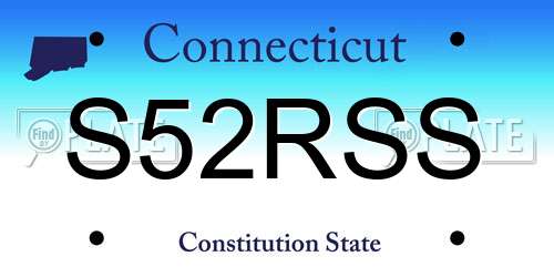 S52RSS Connecticut License Plate