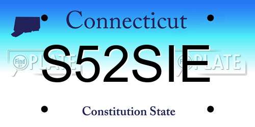 S52SIE Connecticut License Plate