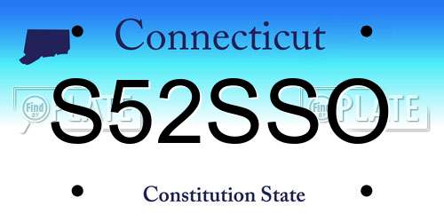 S52SSO Connecticut License Plate