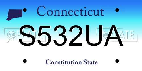 S532UA Connecticut License Plate