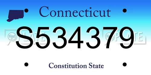 S534379 Connecticut License Plate
