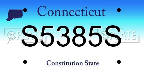 S5385S Connecticut License Plate