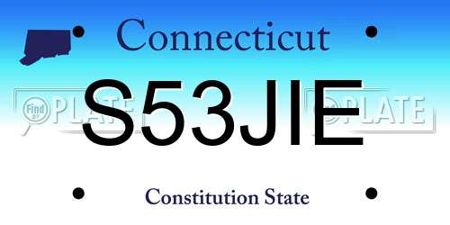 S53JIE Connecticut License Plate