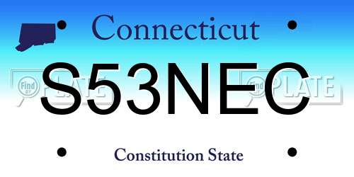 S53NEC Connecticut License Plate