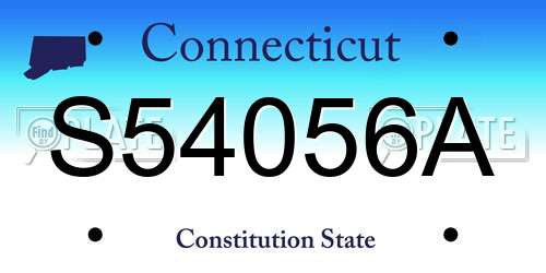 S54056A Connecticut License Plate