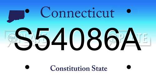 S54086A Connecticut License Plate