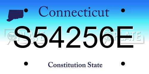 S54256E Connecticut License Plate