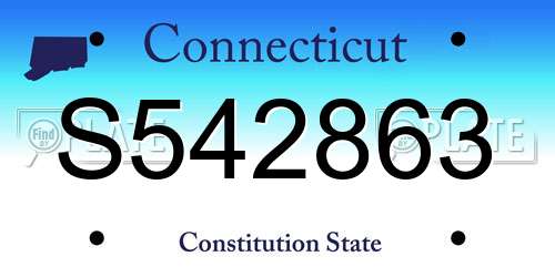 S542863 Connecticut License Plate