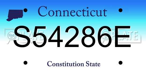 S54286E Connecticut License Plate