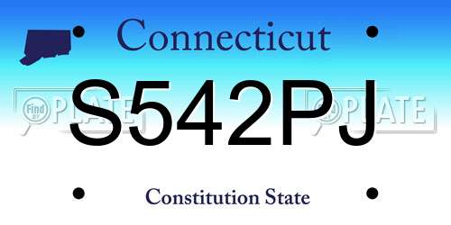 S542PJ Connecticut License Plate